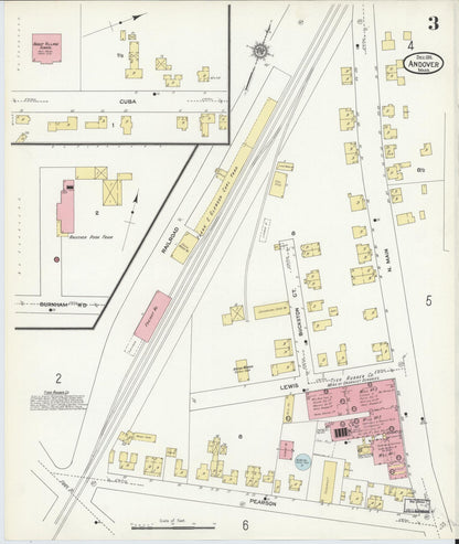 Sanborn Fire Insurance Map from Andover, Essex County, Massachusetts (1911), Sheet #0003 - Complete Map Set gallery image, historic Sanborn map, vintage wall art, Massachusetts Massachusetts