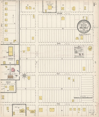 Sanborn Fire Insurance Map from Holtville, Imperial County, California (1910), Sheet #0001 - Complete Map Set gallery image, historic Sanborn map, vintage wall art, California California