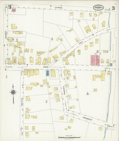 Sanborn Fire Insurance Map from Ramsey, Bergen County, New Jersey (1924), Sheet #0003 - Complete Map Set gallery image, historic Sanborn map, vintage wall art, New Jersey New Jersey