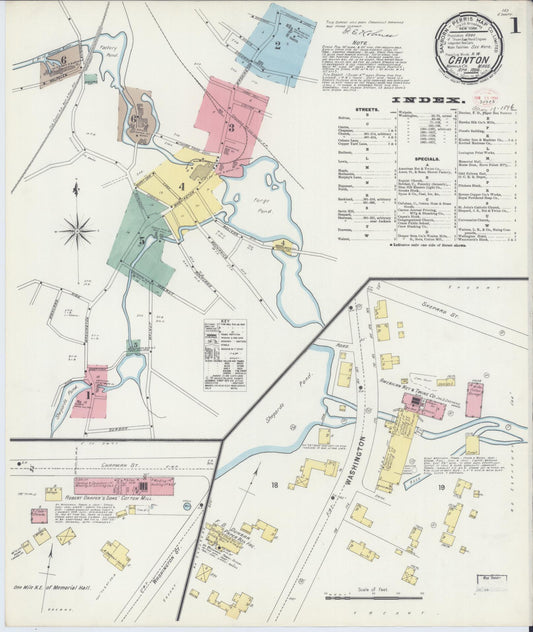 Sanborn Fire Insurance Map from Canton, Norfolk County, Massachusetts. (1896) – Historic Sanborn Fire Insurance Map Print