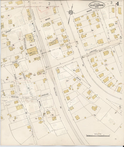 Sanborn Fire Insurance Map from Black Diamond, King County, Washington (1929), Sheet #0004 - Complete Map Set gallery image, historic Sanborn map, vintage wall art, Washington Washington