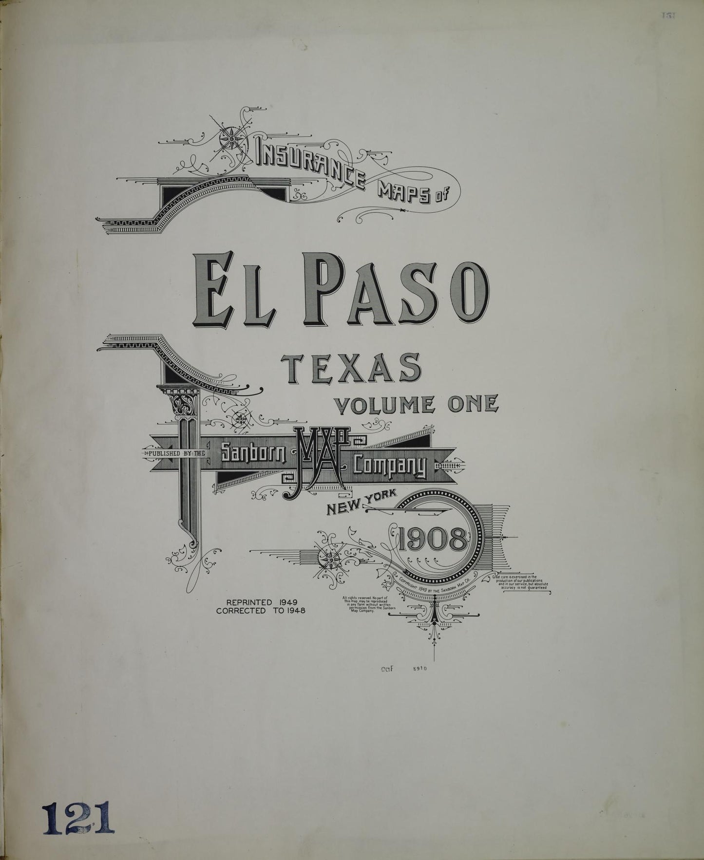 Sanborn Fire Insurance Map from El Paso, El Paso County, Texas. (1948) – Historic Sanborn Fire Insurance Map Print