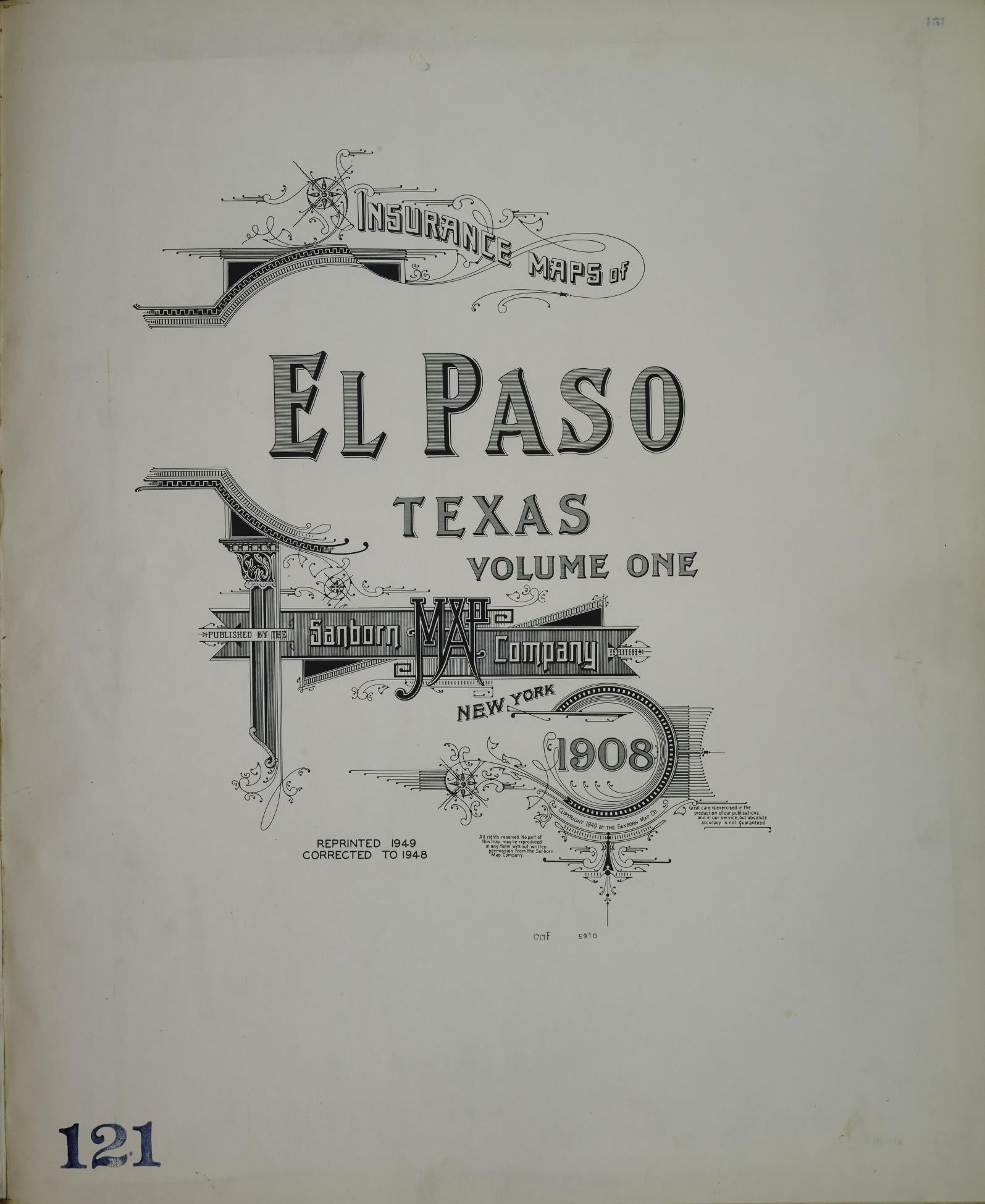 Sanborn Fire Insurance Map from El Paso, El Paso County, Texas. (1948) – Historic Sanborn Fire Insurance Map Print