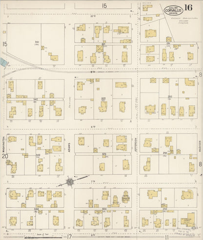 Sanborn Fire Insurance Map from Corvallis, Benton County, Oregon (1912), Sheet #0016 - Complete Map Set gallery image, historic Sanborn map, vintage wall art, Oregon Oregon