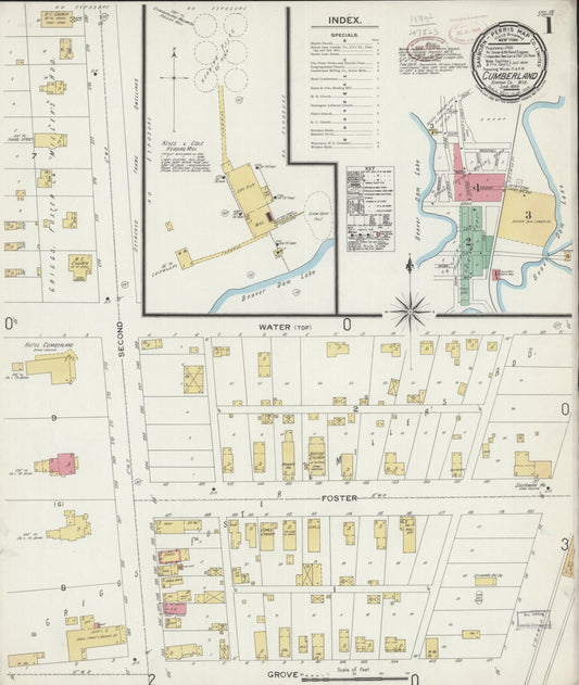 Sanborn Fire Insurance Map from Cumberland, Barron County, Wisconsin (1899), Sheet #0001 - Historic Sanborn Fire Insurance Map Print, vintage old map wall art, antique decor, genealogy gift, Wisconsin Wisconsin map