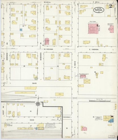 Sanborn Fire Insurance Map from Topeka, LaGrange County, Indiana (1916), Sheet #0002 - Historic Sanborn Fire Insurance Map Print, vintage old map wall art, antique decor, genealogy gift, Indiana Indiana map