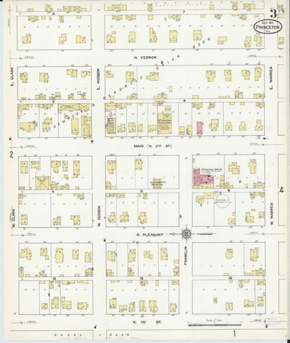 Sanborn Fire Insurance Map from Princeton, Bureau County, Illinois (1911), Sheet #0003 - Complete Map Set gallery image, historic Sanborn map, vintage wall art, Illinois Illinois