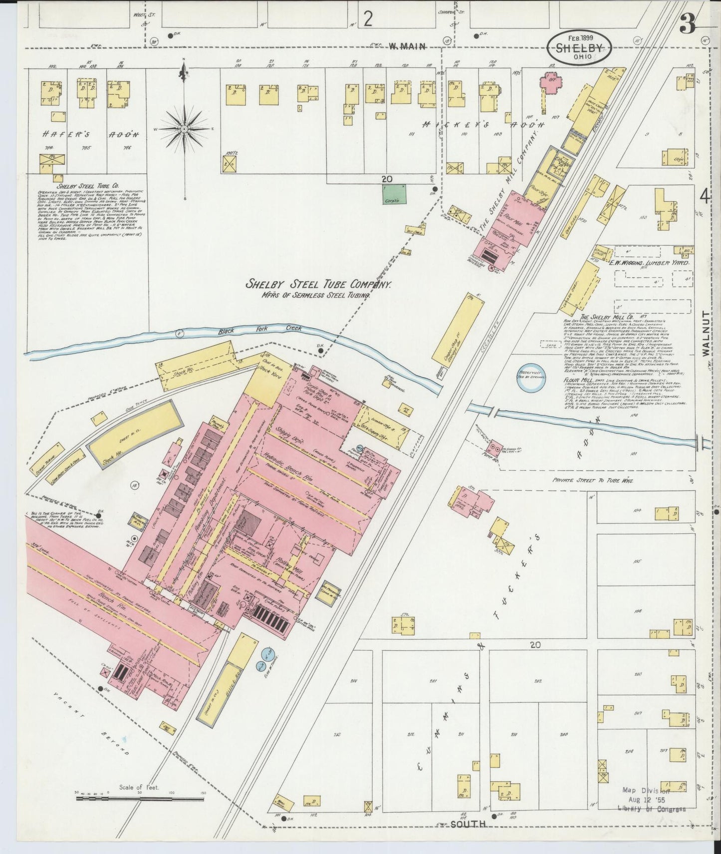 Sanborn Fire Insurance Map from Shelby, Richland County, Ohio (1899), Sheet #0003 - Complete Map Set gallery image, historic Sanborn map, vintage wall art, Ohio Ohio