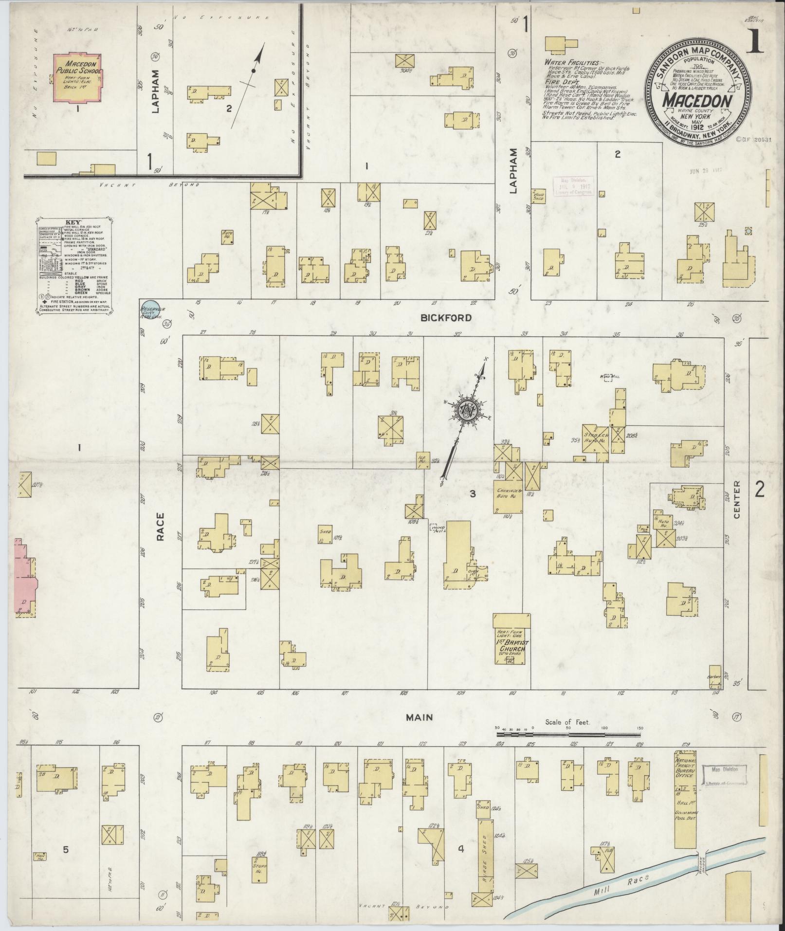Sanborn Fire Insurance Map from Macedon, Wayne County, New York. (1912) – Historic Sanborn Fire Insurance Map Print