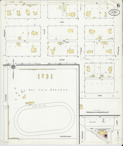 Sanborn Fire Insurance Map from Leroy, McLean County, Illinois (1911), Sheet #0006 - Historic Sanborn Fire Insurance Map Print, vintage old map wall art, antique decor, genealogy gift, Illinois Illinois map