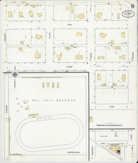 Sanborn Fire Insurance Map from Leroy, McLean County, Illinois (1911), Sheet #0006 - Historic Sanborn Fire Insurance Map Print, vintage old map wall art, antique decor, genealogy gift, Illinois Illinois map