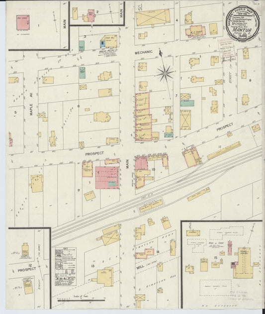 Sanborn Fire Insurance Map from Mantua, Portage County, Ohio (1900), Sheet #0001 - Historic Sanborn Fire Insurance Map Print, vintage old map wall art, antique decor, genealogy gift, Ohio Ohio map