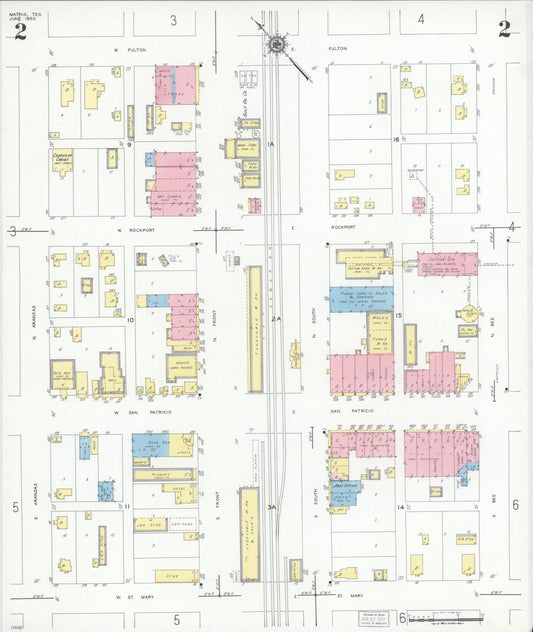 Sanborn Fire Insurance Map from Mathis, San Patricio County, Texas (1950), Sheet #0002 - Historic Sanborn Fire Insurance Map Print, vintage old map wall art, antique decor, genealogy gift, Texas Texas map