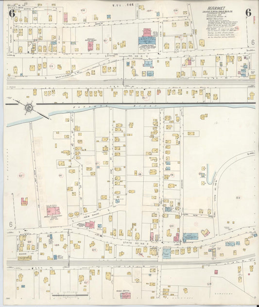 Sanborn Fire Insurance Map from Belle, Kanawha County, West Virginia (1943), Sheet #0006 - Historic Sanborn Fire Insurance Map Print, vintage old map wall art, antique decor, genealogy gift, West Virginia West Virginia map