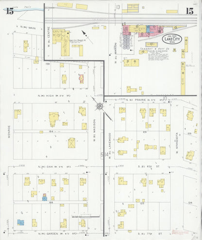 Sanborn Fire Insurance Map from Lake City, Wabasha County, Minnesota (1930), Sheet #0015 - Historic Sanborn Fire Insurance Map Print, vintage old map wall art, antique decor, genealogy gift, Minnesota Minnesota map