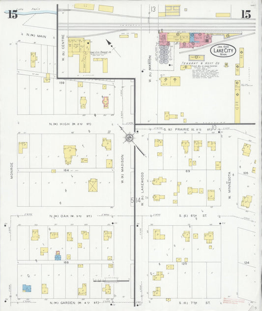 Sanborn Fire Insurance Map from Lake City, Wabasha County, Minnesota (1930), Sheet #0015 - Historic Sanborn Fire Insurance Map Print, vintage old map wall art, antique decor, genealogy gift, Minnesota Minnesota map