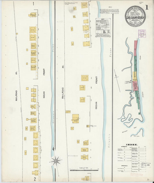 Sanborn Fire Insurance Map from Salisbury, Essex County, Massachusetts. (1904) – Historic Sanborn Fire Insurance Map Print