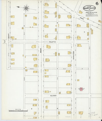 Sanborn Fire Insurance Map from New Bethlehem, Clarion County, Pennsylvania (1904), Sheet #0006 - Historic Sanborn Fire Insurance Map Print, vintage old map wall art, antique decor, genealogy gift, Pennsylvania Pennsylvania map
