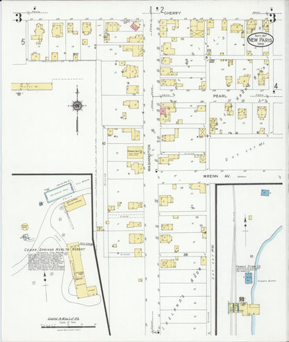 Sanborn Fire Insurance Map from New Paris, Preble County, Ohio (1927), Sheet #0003 - Complete Map Set gallery image, historic Sanborn map, vintage wall art, Ohio Ohio