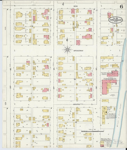 Sanborn Fire Insurance Map from Tipp City, Miami County, Ohio (1905), Sheet #0006 - Complete Map Set gallery image, historic Sanborn map, vintage wall art, Ohio Ohio