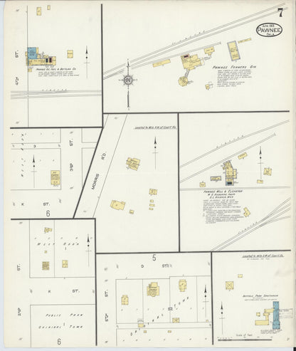 Sanborn Fire Insurance Map from Pawnee, Pawnee County, Oklahoma (1913), Sheet #0007 - Complete Map Set gallery image, historic Sanborn map, vintage wall art, Oklahoma Oklahoma