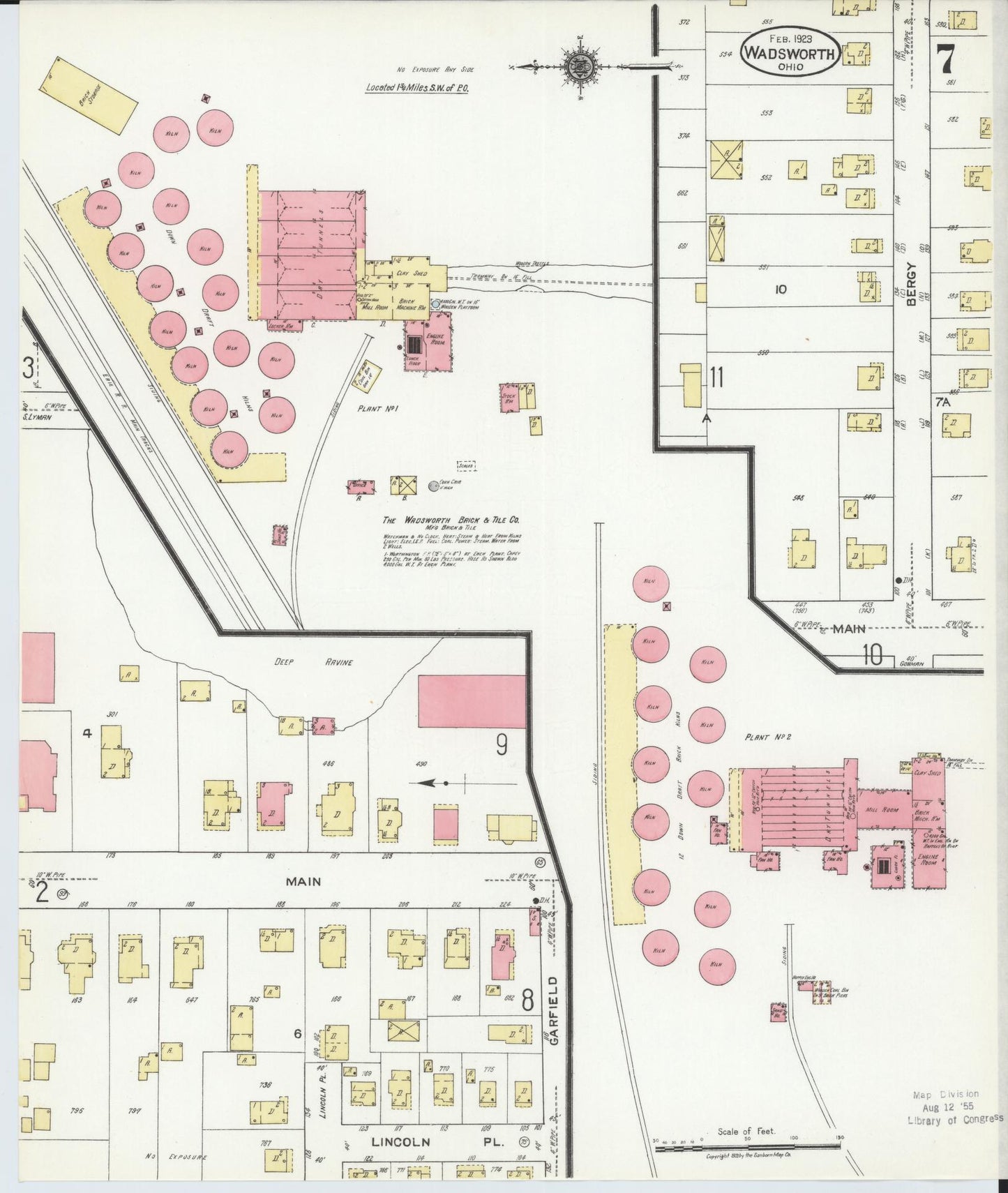 Sanborn Fire Insurance Map from Wadsworth, Medina County, Ohio (1923), Sheet #0007 - Complete Map Set gallery image, historic Sanborn map, vintage wall art, Ohio Ohio