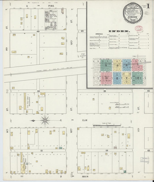 Sanborn Fire Insurance Map from Newkirk, Kay County, Oklahoma (1895), Sheet #0001 - Complete Map Set gallery image, historic Sanborn map, vintage wall art, Oklahoma Oklahoma