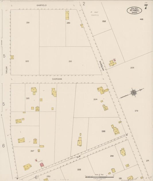 Sanborn Fire Insurance Map from Mount Angel, Marion County, Oregon (1922), Sheet #0007 - Historic Sanborn Fire Insurance Map Print, vintage old map wall art, antique decor, genealogy gift, Oregon Oregon map