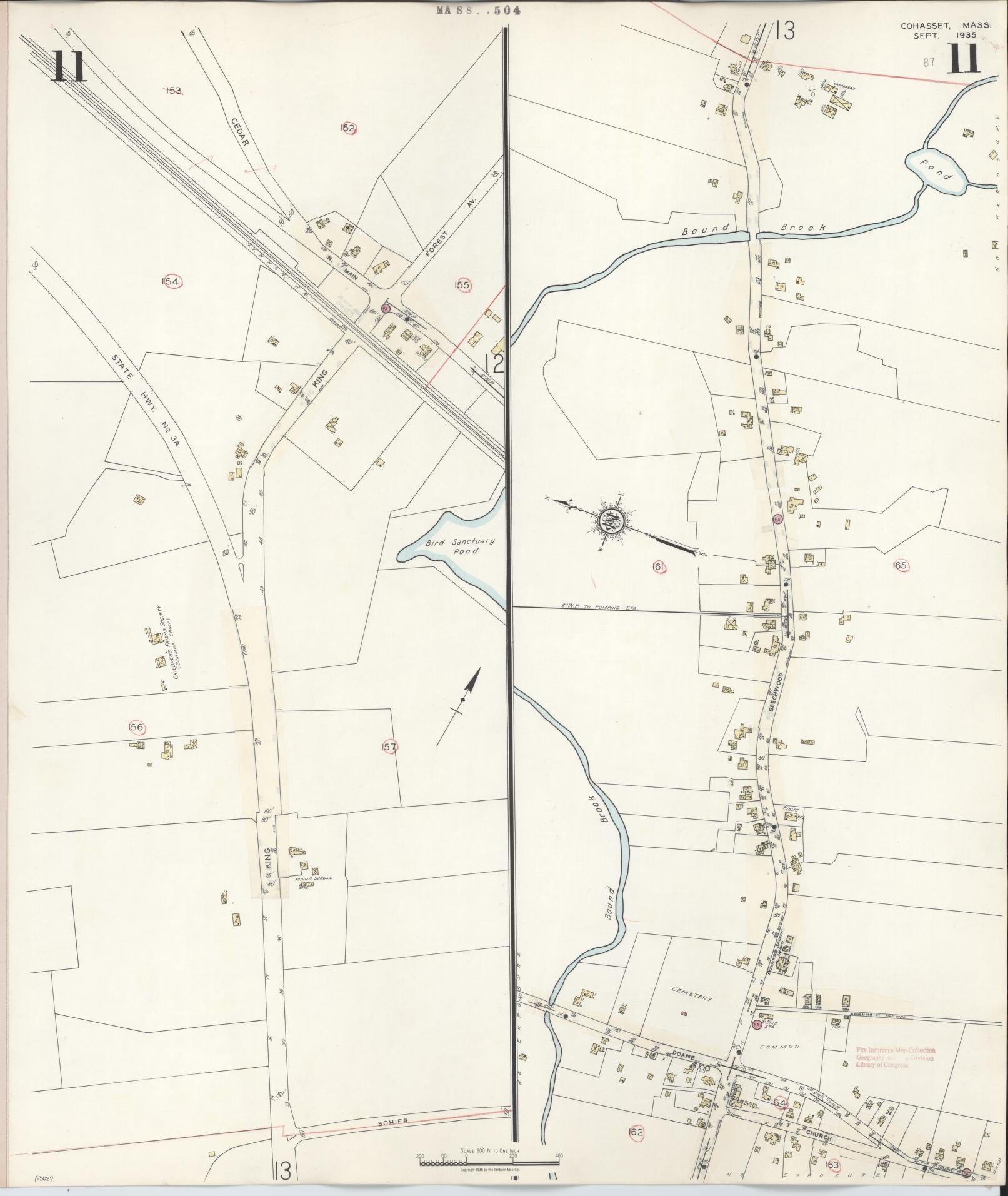 Sanborn Fire Insurance Map from Cohasset, Norfolk County, Massachusetts (1940), Sheet #0011 - Complete Map Set gallery image, historic Sanborn map, vintage wall art, Massachusetts Massachusetts