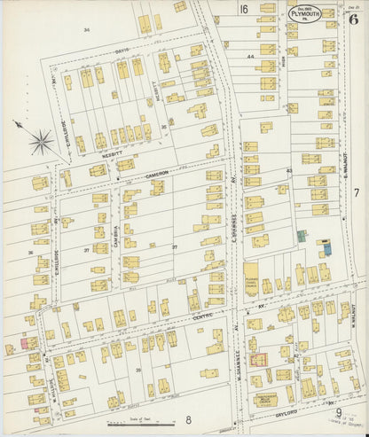 Sanborn Fire Insurance Map from Plymouth, Luzerne County, Pennsylvania (1902), Sheet #0006 - Complete Map Set gallery image, historic Sanborn map, vintage wall art, Pennsylvania Pennsylvania