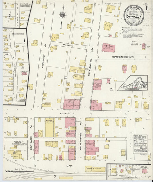 Sanborn Fire Insurance Map from South Hill, Mecklenburg County, Virginia. (1917) – Historic Sanborn Fire Insurance Map Print