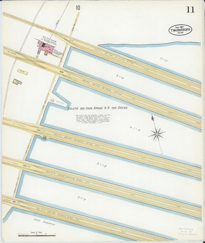 Sanborn Fire Insurance Map from Two Harbors, Lake County, Minnesota (1907), Sheet #0011 - Complete Map Set gallery image, historic Sanborn map, vintage wall art, Minnesota Minnesota