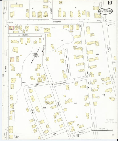 Sanborn Fire Insurance Map from Montpelier, Washington County, Vermont (1909), Sheet #0010 - Complete Map Set gallery image, historic Sanborn map, vintage wall art, Vermont Vermont