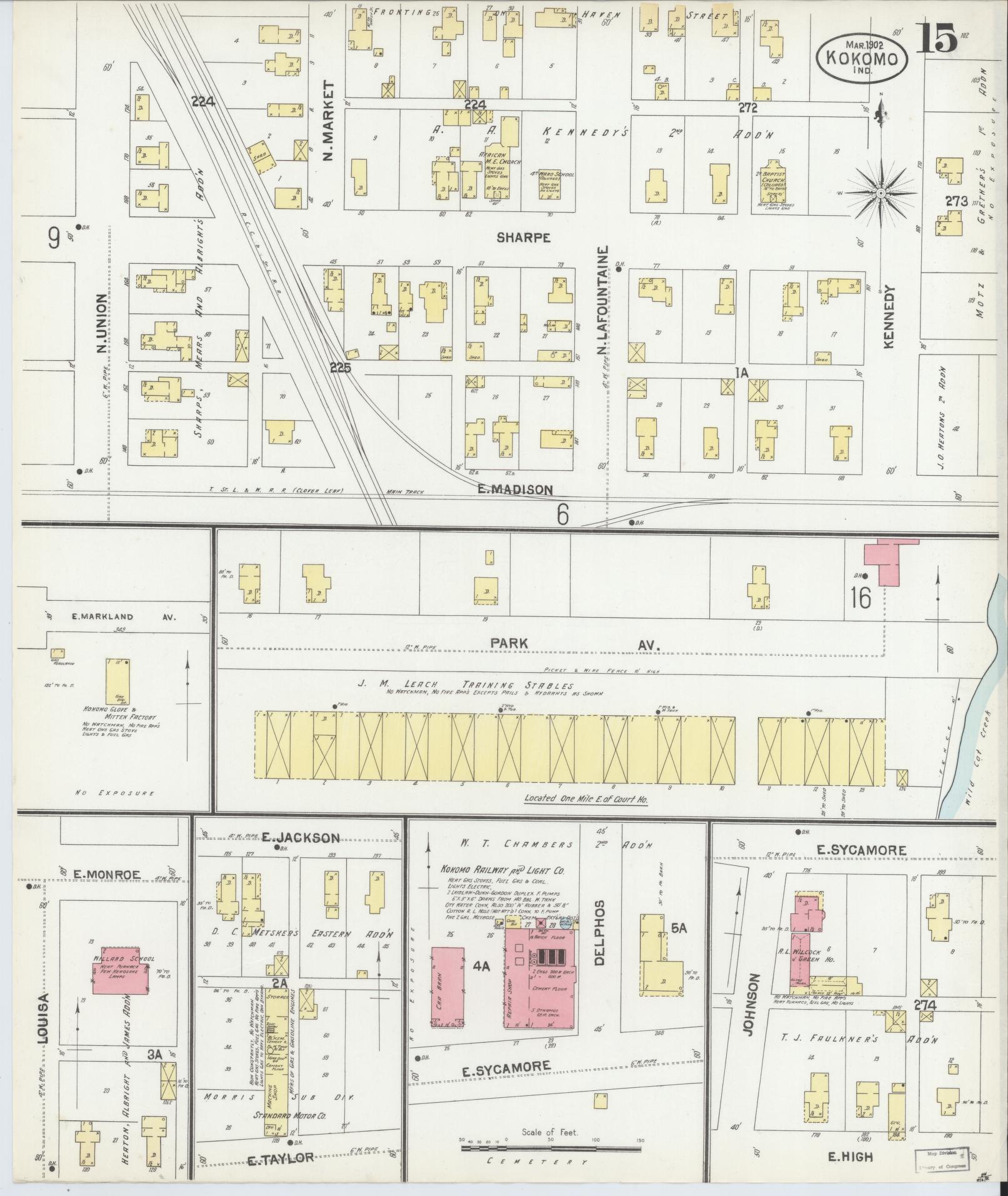 Sanborn Fire Insurance Map from Kokomo, Howard County, Indiana (1902), Sheet #0015 - Complete Map Set gallery image, historic Sanborn map, vintage wall art, Indiana Indiana