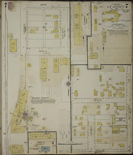 Sanborn Fire Insurance Map from Lakeview, Lake County, Oregon (1941), Sheet #0007 - Historic Sanborn Fire Insurance Map Print, vintage old map wall art, antique decor, genealogy gift, Oregon Oregon map