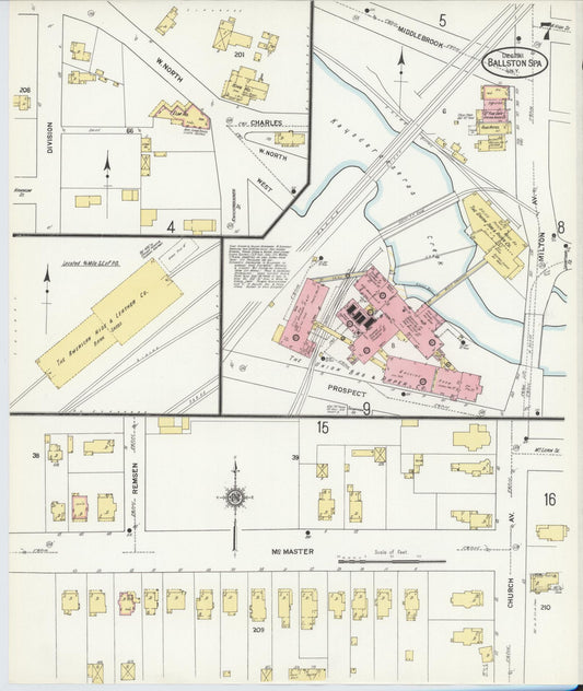 Sanborn Fire Insurance Map from Ballston Spa, Saratoga County, New York (1911), Sheet #0007 - Historic Sanborn Fire Insurance Map Print, vintage old map wall art, antique decor, genealogy gift, New York New York map