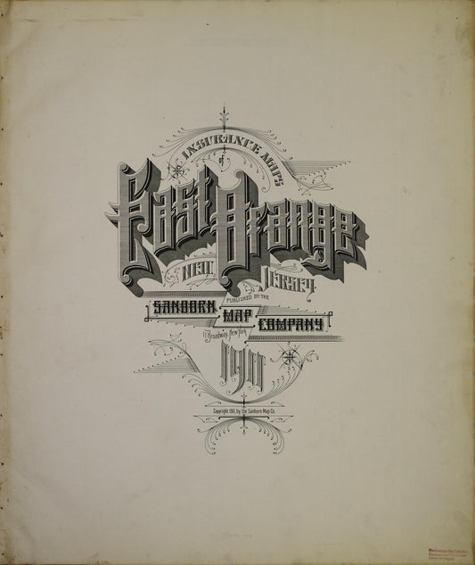 Sanborn Fire Insurance Map from East Orange, Essex County, New Jersey. (1911) – Historic Sanborn Fire Insurance Map Print