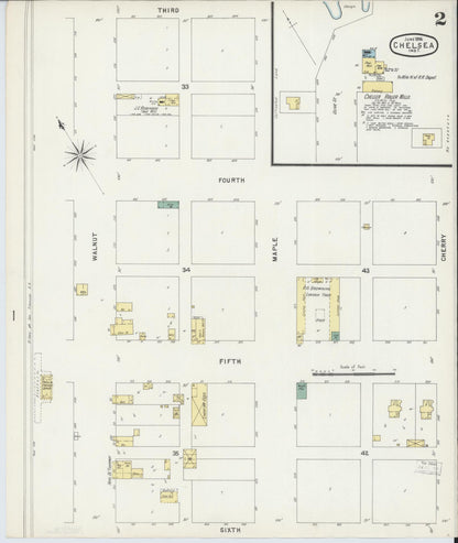 Sanborn Fire Insurance Map from Chelsea, Rogers County, Oklahoma (1896), Sheet #0002 - Complete Map Set gallery image, historic Sanborn map, vintage wall art, Oklahoma Oklahoma