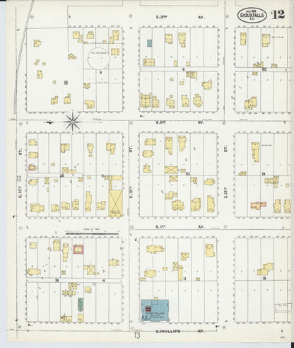 Sanborn Fire Insurance Map from Sioux Falls, Minnehaha County, South Dakota (1902), Sheet #0012 - Complete Map Set gallery image, historic Sanborn map, vintage wall art, South Dakota South Dakota