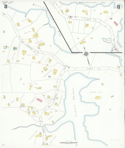 Sanborn Fire Insurance Map from Cohasset, Norfolk County, Massachusetts (1935), Sheet #0008 - Complete Map Set gallery image, historic Sanborn map, vintage wall art, Massachusetts Massachusetts