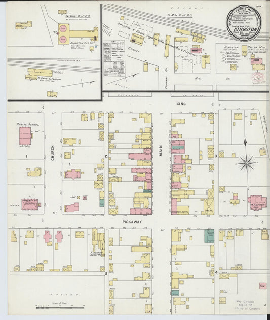 Sanborn Fire Insurance Map from Kingston, Ross County, Ohio (1895), Sheet #0001 - Historic Sanborn Fire Insurance Map Print, vintage old map wall art, antique decor, genealogy gift, Ohio Ohio map