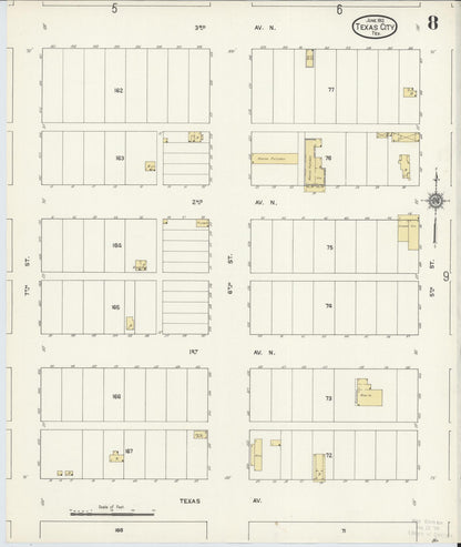 Sanborn Fire Insurance Map from Texas City, Galveston County, Texas (1912), Sheet #0008 - Complete Map Set gallery image, historic Sanborn map, vintage wall art, Texas Texas