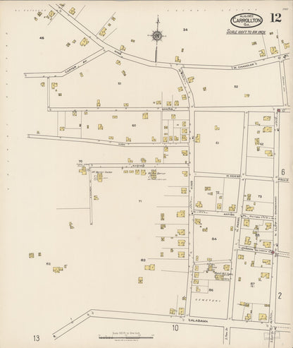 Sanborn Fire Insurance Map from Carrollton, Carroll County, Georgia (1922), Sheet #0012 - Complete Map Set gallery image, historic Sanborn map, vintage wall art, Georgia Georgia
