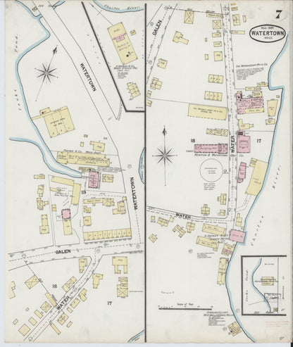 Sanborn Fire Insurance Map from Watertown, Middlesex County, Massachusetts (1889), Sheet #0007 - Complete Map Set gallery image, historic Sanborn map, vintage wall art, Massachusetts Massachusetts