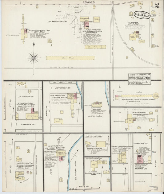 Sanborn Fire Insurance Map from Decatur, Adams County, Indiana (1885), Sheet #0002 - Historic Sanborn Fire Insurance Map Print, vintage old map wall art, antique decor, genealogy gift, Indiana Indiana map