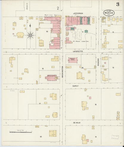 Sanborn Fire Insurance Map from Marion, Perry County, Alabama (1899), Sheet #0003 - Complete Map Set gallery image, historic Sanborn map, vintage wall art, Alabama Alabama