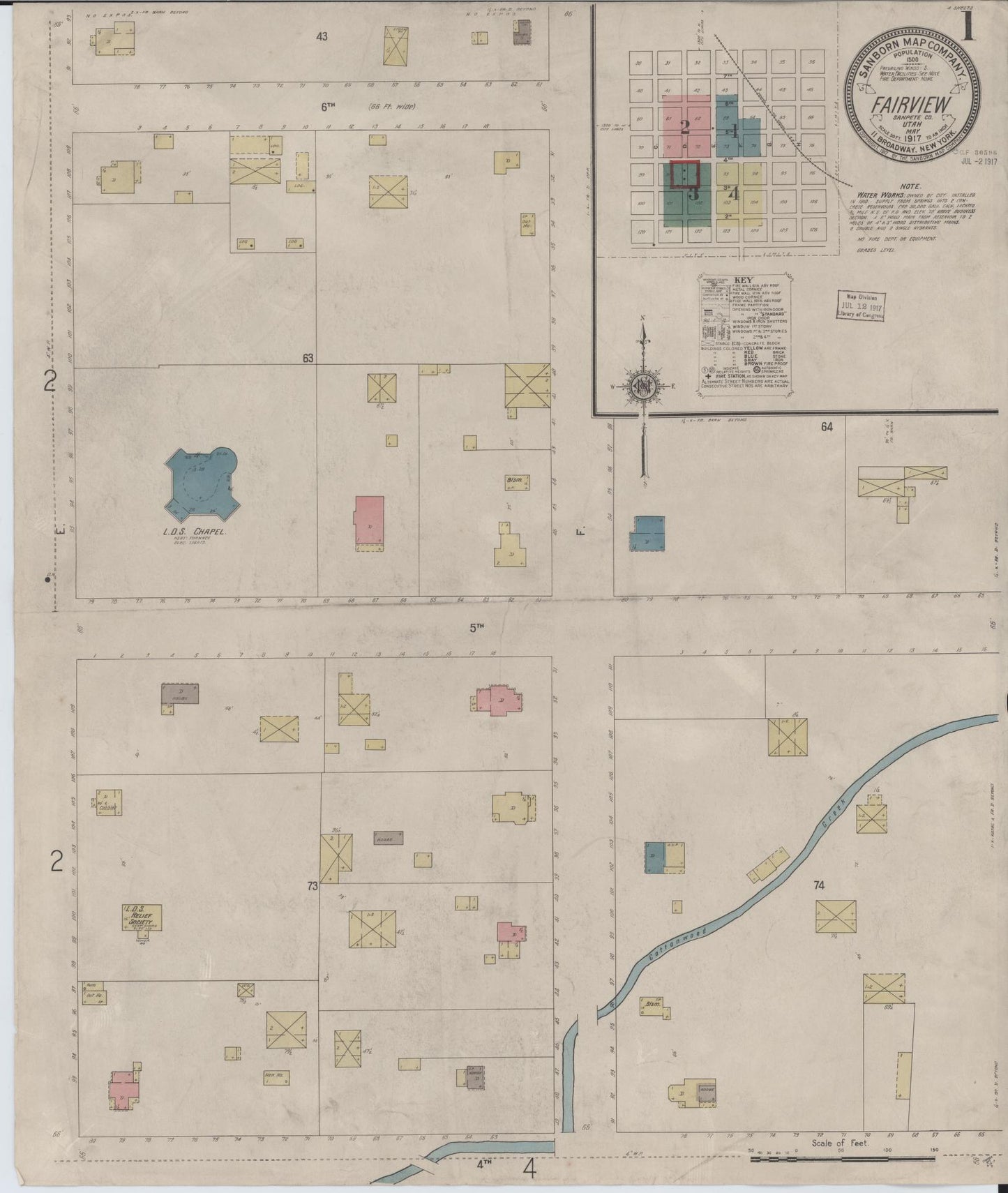 Sanborn Fire Insurance Map from Fairview, Sanpete County, Utah. (1917) – Historic Sanborn Fire Insurance Map Print