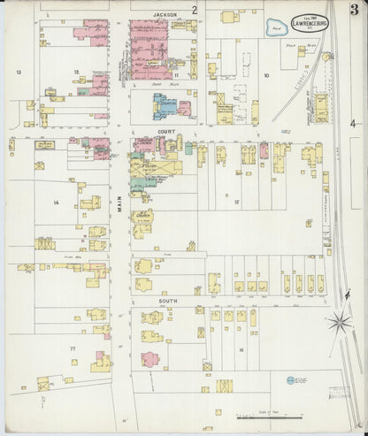 Sanborn Fire Insurance Map from Lawrenceburg, Anderson County, Kentucky (1897), Sheet #0003 - Complete Map Set gallery image, historic Sanborn map, vintage wall art, Kentucky Kentucky