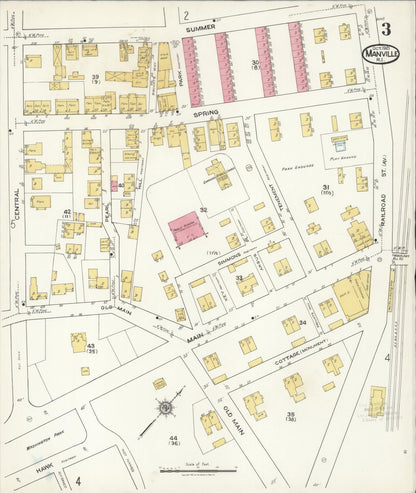 Sanborn Fire Insurance Map from Manville, Providence County, Rhode Island (1921), Sheet #0003 - Complete Map Set gallery image, historic Sanborn map, vintage wall art, Rhode Island Rhode Island
