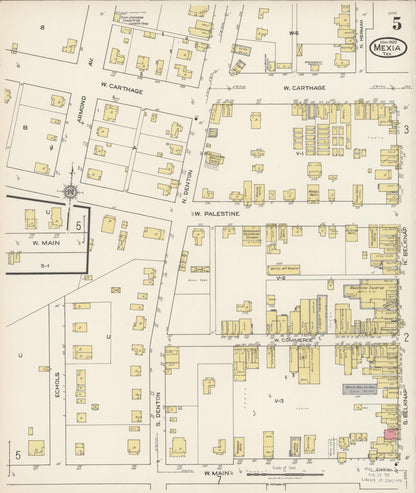 Sanborn Fire Insurance Map from Mexia, Limestone County, Texas (1922), Sheet #0005 - Complete Map Set gallery image, historic Sanborn map, vintage wall art, Texas Texas